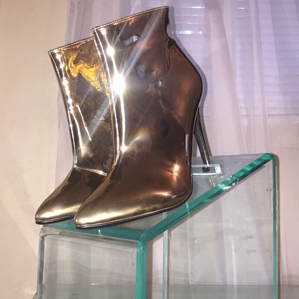Gold booties